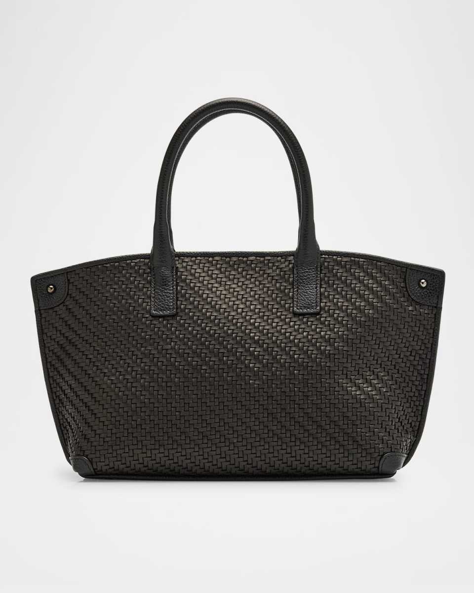 Ai Little Check Braided Leather Top-Handle Bag